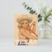 Texas Pin Up girl Briefkaart (Staand voorkant)
