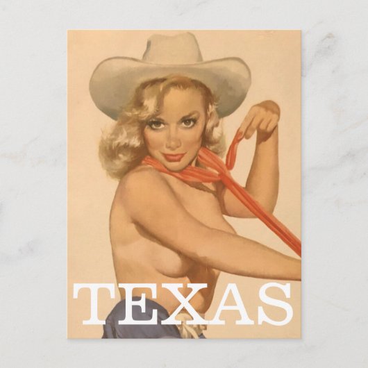 Texas Pin Up girl Briefkaart (Voorkant)