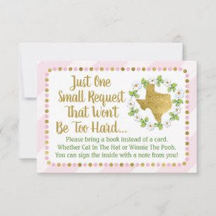 Texas Pink Gold Baby shower Apportez Une Carte De 