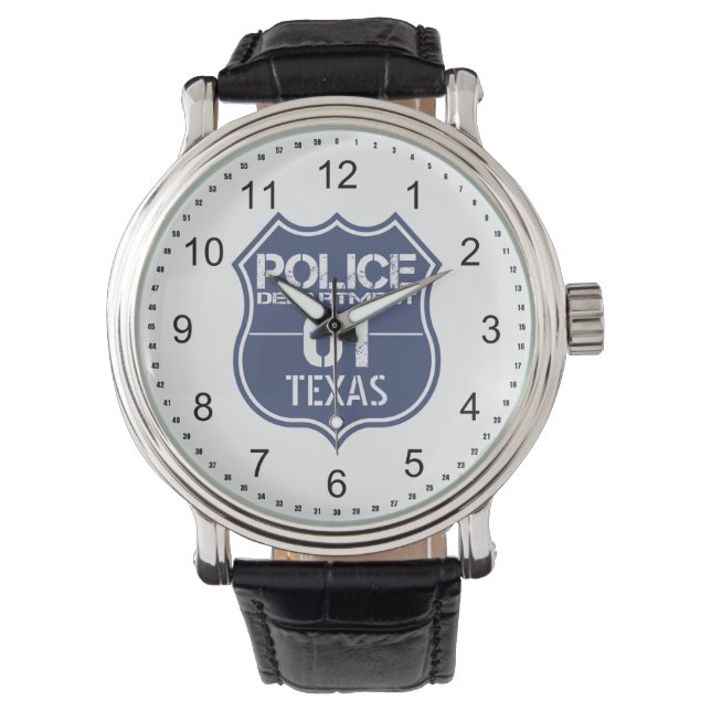 Texas Police Department Shield 01 Horloge (Voorkant)