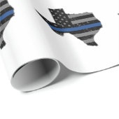 Texas Police Officer Thin Blue Line Cadeaupapier (Rol Hoek)