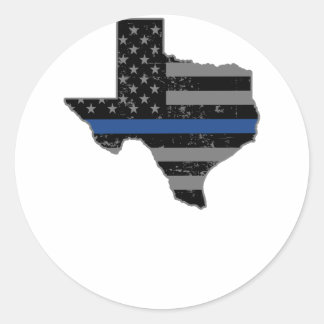 Texas Politieagent Thin Blue Line Ronde Sticker