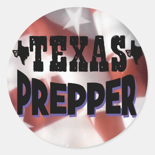 Texas Prepper Ronde Sticker (Voorkant)