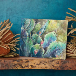 Texas Prickly Cactus - Waterverf Art Print Fotoplaat