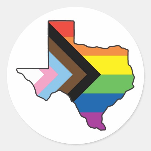 Texas Pride Voortgangsvlag Ronde Sticker (Voorkant)
