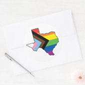 Texas Pride Voortgangsvlag Ronde Sticker (Envelop)