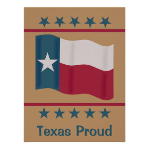 Texas Proud Lone Star Flag Stars gepersonaliseerd Perfect Poster