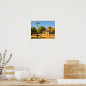 Texas Ranch House in de herfst Poster (Keuken)