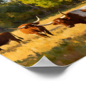 Texas Ranch House in de herfst Poster (Hoek)