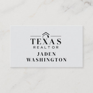Texas Realtor Eenvoudige & Frisse Lichtgrijze Agen Visitekaartje
