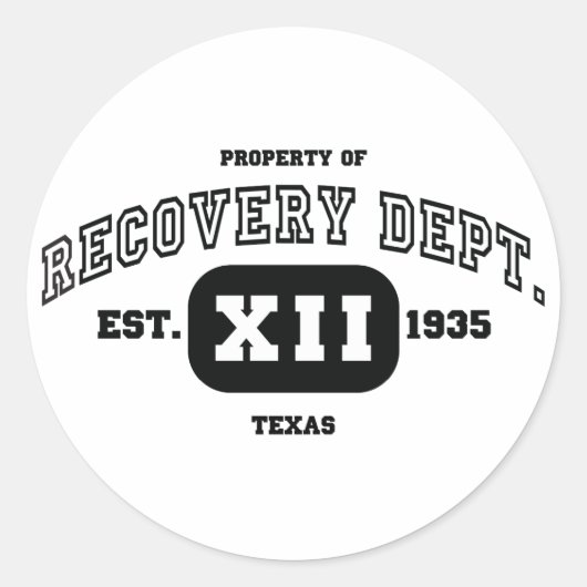 TEXAS Recovery Ronde Sticker (Voorkant)