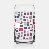 Texas Red & Blue Wonky Carrés & Rectangles (Verso)