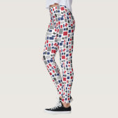 Texas Red & Blue Wonky Squares & Rectangs Leggings (Links)