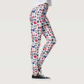 Texas Red & Blue Wonky Squares & Rectangs Leggings (Rechts)