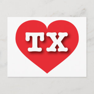 Texas Red Heart - Ik hou van TX Briefkaart