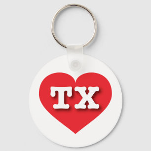 Texas Red Heart - Ik hou van TX Sleutelhanger