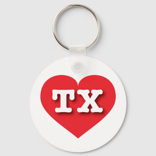 Texas Red Heart - Ik hou van TX Sleutelhanger (Voorkant)