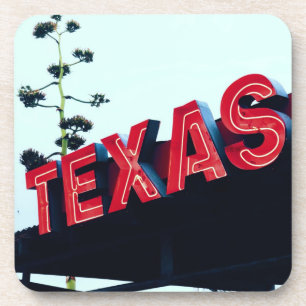 Texas Red Neon Lights Verenigde Staten Bier Onderzetter