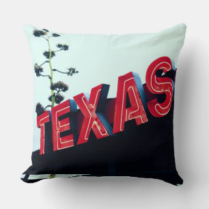 Texas Red Neon Lights Verenigde Staten Kussen