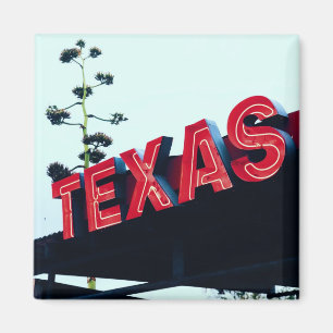 Texas Red Neon Lights Verenigde Staten Magneet