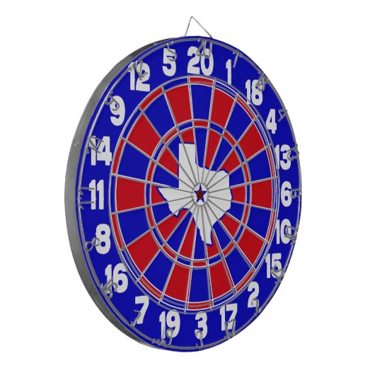 Texas Red White en Blue Dartbord (Voorkant Links)