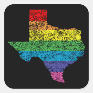 texas regenboog vierkante sticker