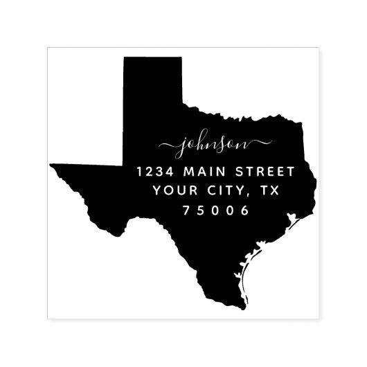 Texas retouradres aangepaste rubberen stempel (Design)
