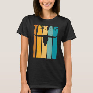 Texas Retro Afbeelding Cool Silhouet Longhorn Koe T-shirt