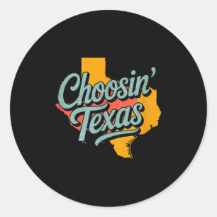 Texas retro koos Lone Star State countrymuziek Ronde Sticker