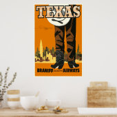 Texas Retro Reisposter Poster (Keuken)