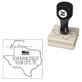 Texas Return Adres Aangepast Rubberstempel (Gestempeld)