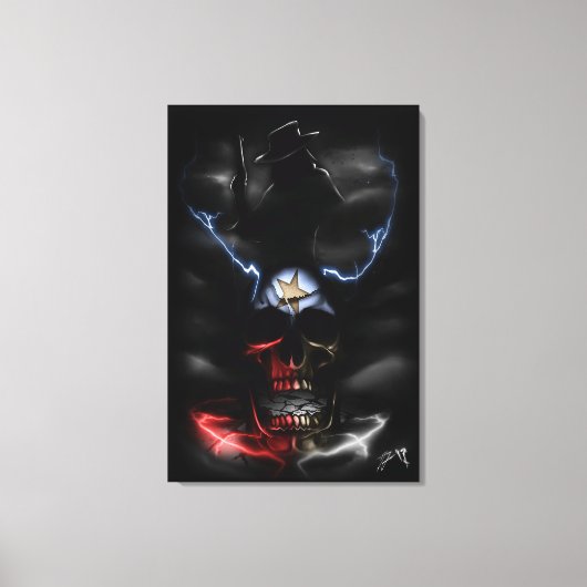 Texas Ride schedel Canvas Afdruk (Voorkant)