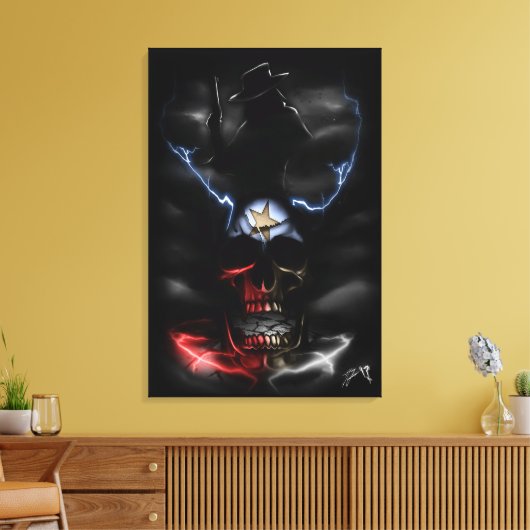 Texas Ride schedel Canvas Afdruk (Insitu (Woonkamer))