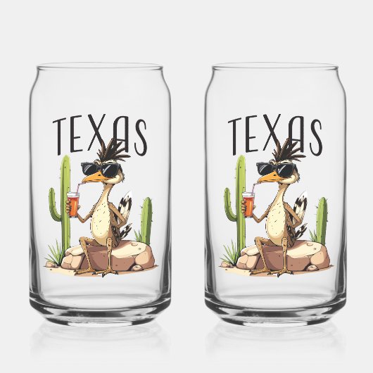 Texas Roadrunner having a beverage Blikvorm Glas (Voorkant)