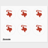 TEXAS Rode Staat Ronde Sticker (Vel)