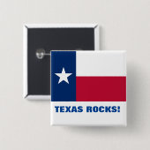 TEXAS ROTSEN! VIERKANTE BUTTON 5,1 CM (Voorkant /achterkant)