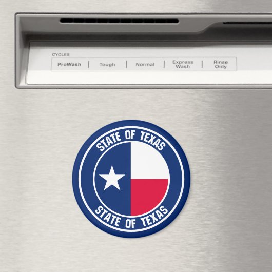 Texas Round Emblem Magneet (Insitu (Vaatwasser))