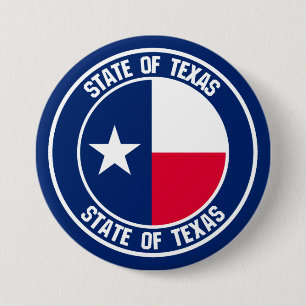 Texas Round Emblem Ronde Button 7,6 Cm