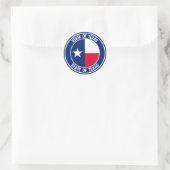 Texas Round Emblem Ronde Sticker (Tas)