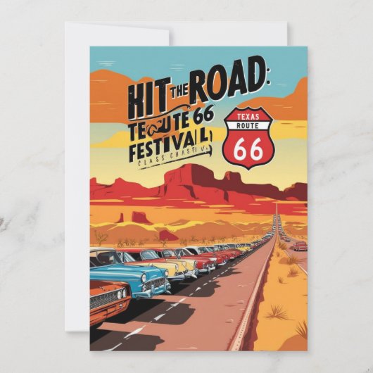 texas route 66 FESTIVAL INVITATION CARD (Devant)