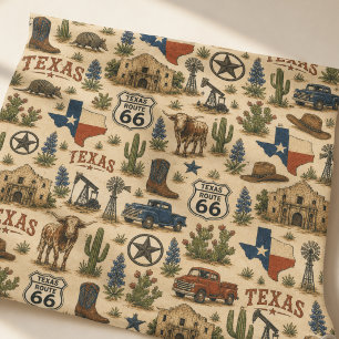 Texas Route 66 Lone Star Cadeau Inpakpapier Vel