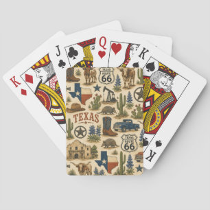 Texas Route 66 Lucky Longhorn Pokerkaarten