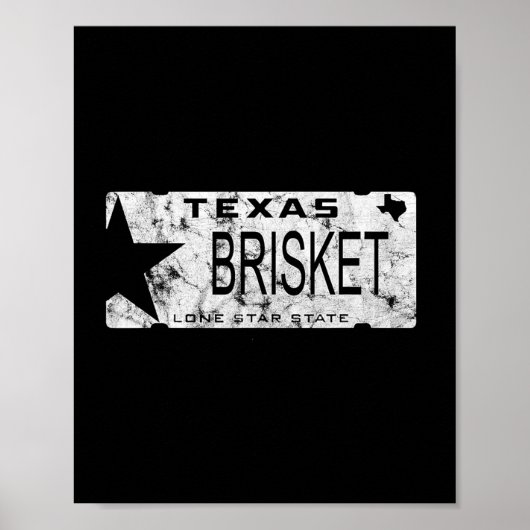 Texas Runderlap Staalplaat Bbq Pitmaster Poster (Voorkant)