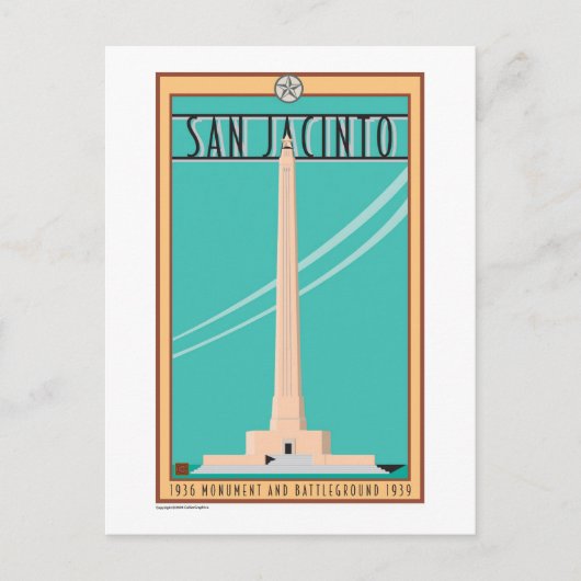 TEXAS-San Jacinto Monument Briefkaart (Voorkant)