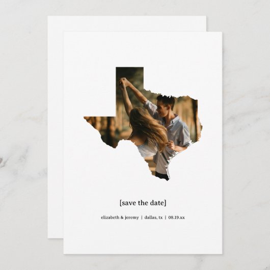 Texas Save the Date Carte photo (Devant / Derrière)
