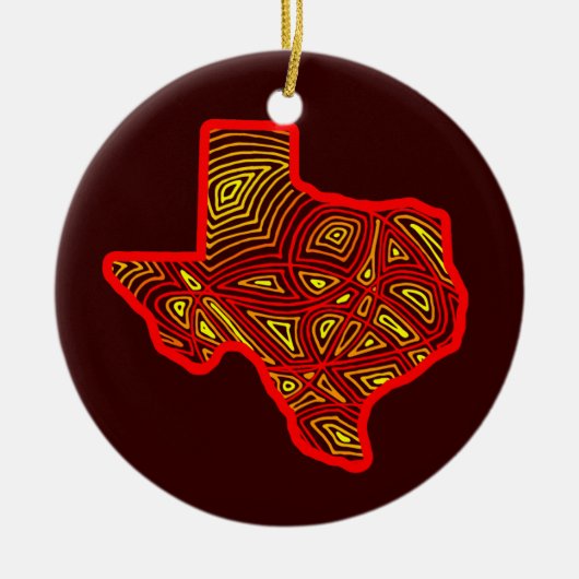 Texas Scribbleprint Art Keramisch Ornament (Voorkant)
