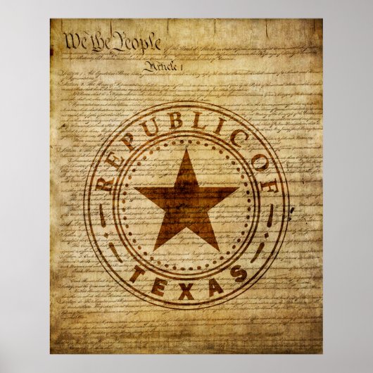 Texas Seal of 1836 Poster (Voorkant)