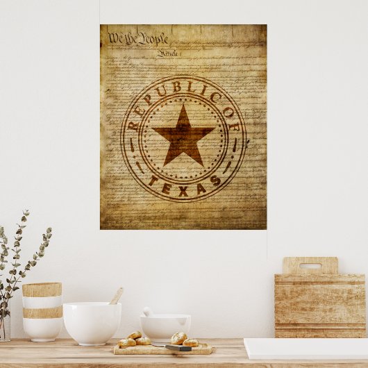 Texas Seal of 1836 Poster (Keuken)