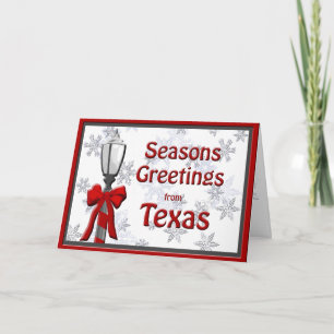 Texas Seasons Groetjes Lamp Sneeuwvlok Feestdagen Kaart