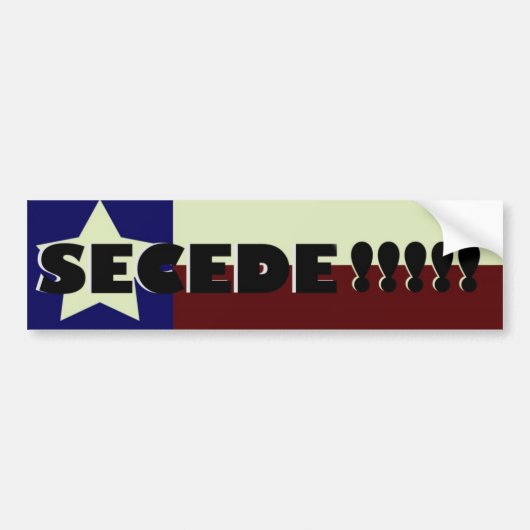 Texas SECEDE!!!!! Bumpersticker (Voorkant)